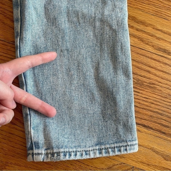 PACSUN Mom Jeans Light Wash Distressed Ripped High Waisted Cropped Crop Ankle 24 - Picture 13 of 13